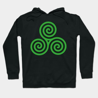 Green Triple Celtic Spiral Hoodie